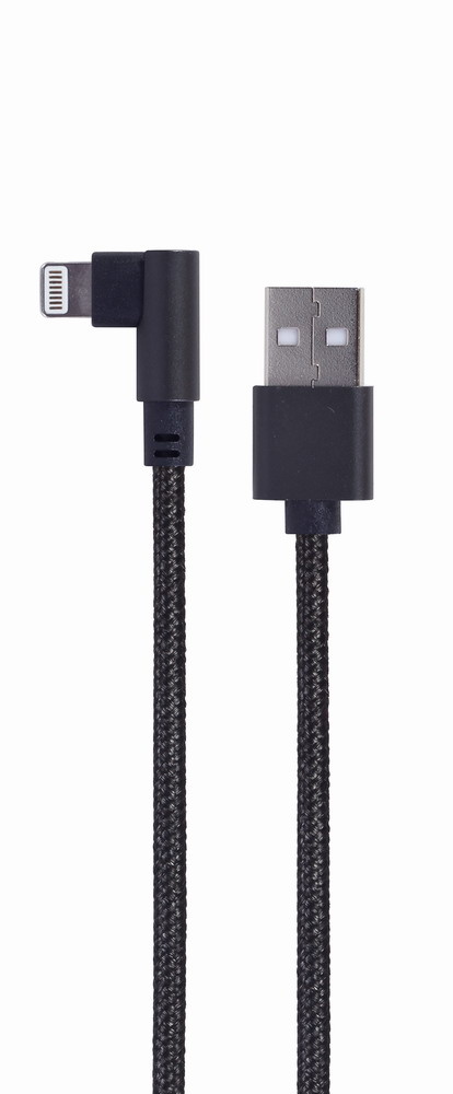Haakse 8-pins laad- & datakabel, 0.2 m, zwart