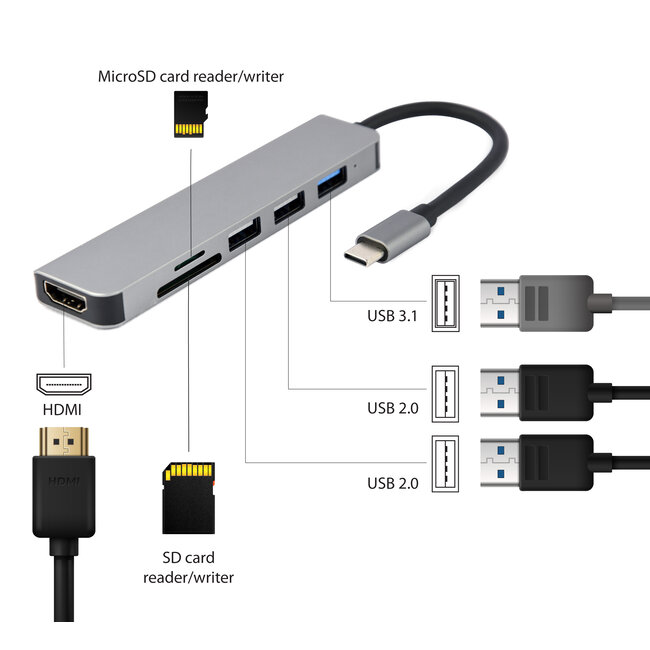 USB-C multi adapter 6-in-1