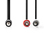 Stereo-Audiokabel | 3,5 mm Male | 2x RCA Male | Vernikkeld | 1.00 m | Rond | Zwart | Label