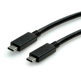 ROLINE GREEN ROLINE GREEN USB 3.2 Gen 2 kabel, met PD 20V5A, Emark, C-C, M/M, zwart, 1 m