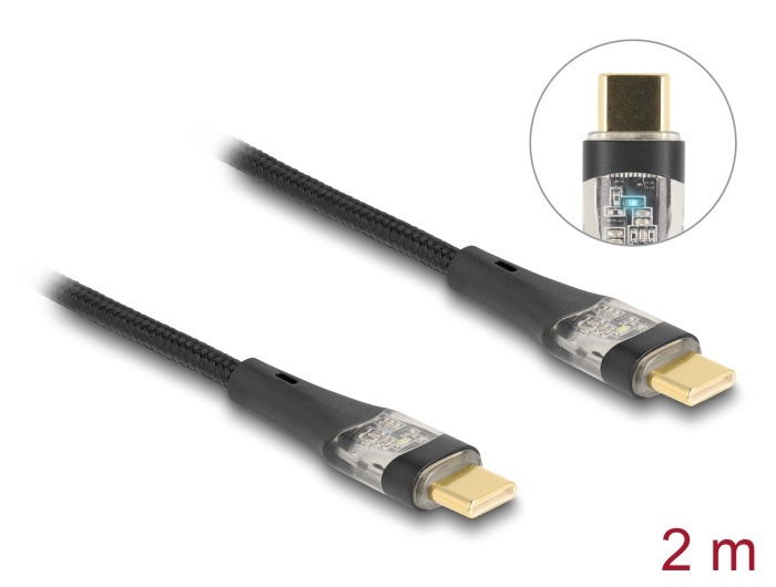 DeLOCK 80764, 2 m, USB C, USB C, USB 2.0, 0,48 Gbit/s, Zwart