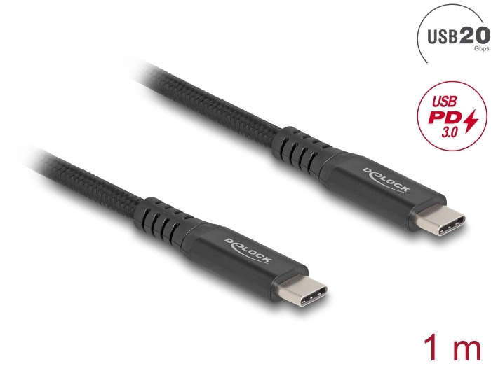 DeLOCK 80024 USB-kabel USB 3.2 Gen 2x2 1 m USB C Zwart