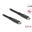 Delock USB 20 Gbps Cable USB Type-C™ male to male PD 3.0 100 W E-Marker 0.5 m black metal