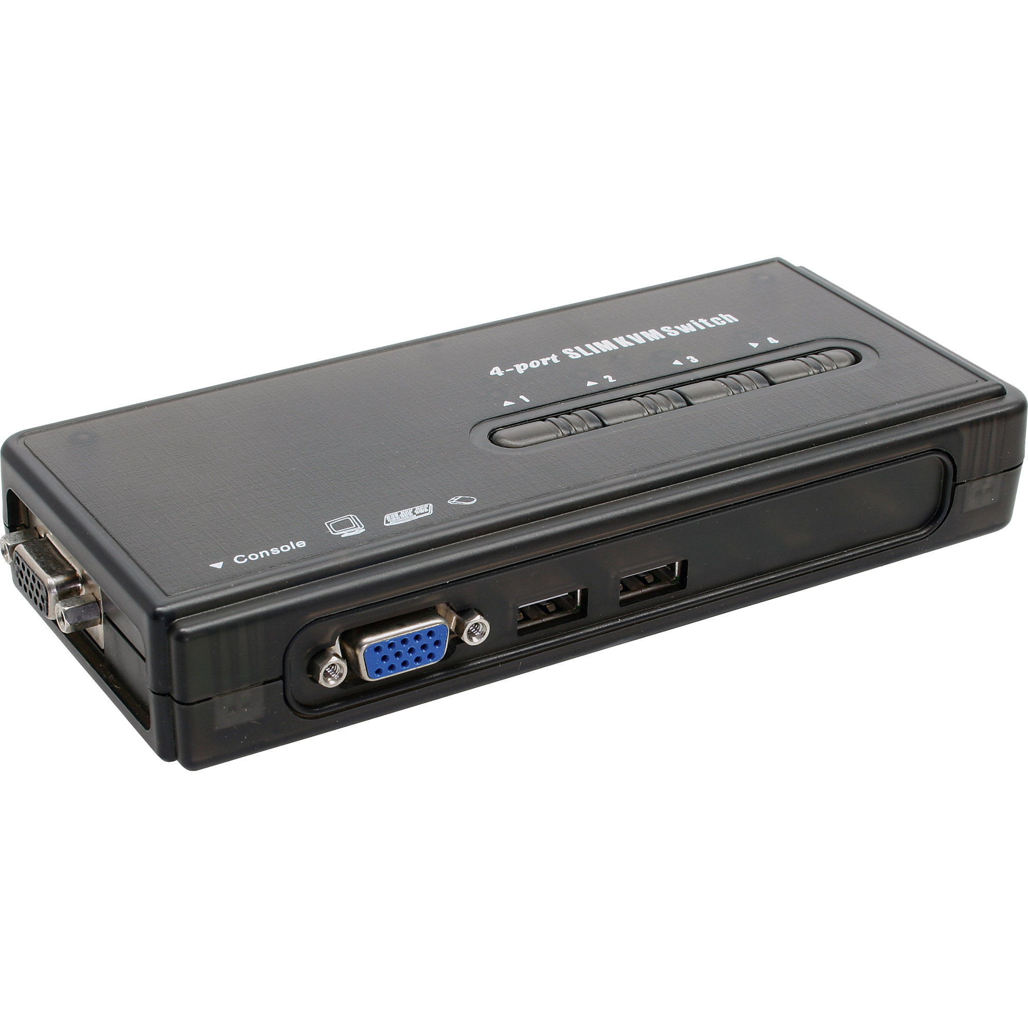 InLine 60614H. Aansluiting toetsenbord: USB, Aansluiting muis: USB, Aansluiting video: VGA. Maximum resolutie: 2048 x 1536 Pixels. Kleur van het product: Zwart, Snoerlengte: 1,2 m.