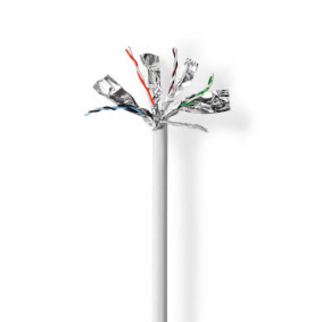 Netwerk Kabel Rol | CAT6 | Solid | S/FTP | CCA | 100.0 m | Binnenshuis | Rond | PVC | Grijs | Gift Box