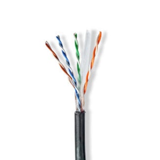 Nedis Netwerk Kabel Rol | CAT6 | Solid | U/UTP | CCA | 100.0 m | Buitenshuis | Rond | PE | Zwart | Gift Box