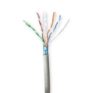 Nedis Netwerk Kabel Rol | CAT6 | Stranded | F/UTP | CCA | 50.0 m | Binnenshuis | Rond | PVC | Grijs | Gift Box