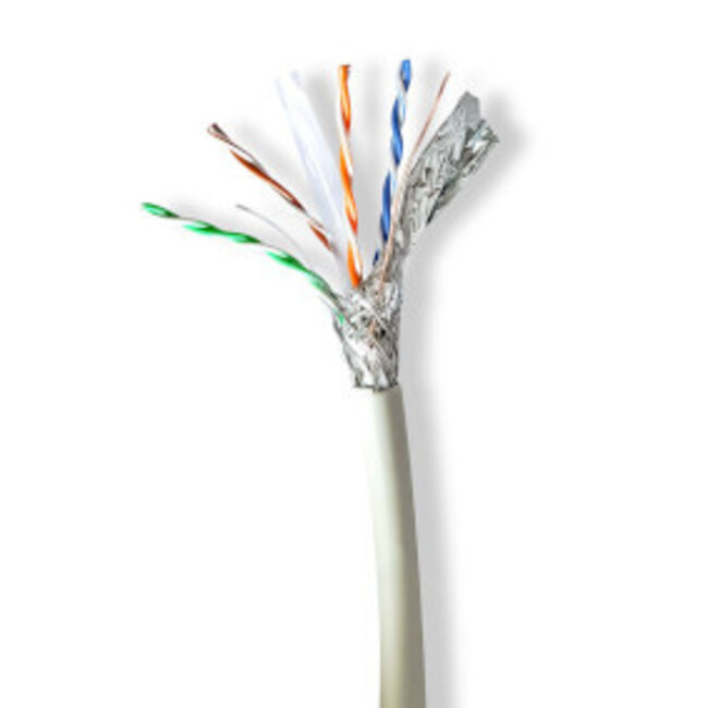 Netwerk Kabel Rol | CAT6a | Solid | S/FTP | Koper | 100.0 m | Binnenshuis | Rond | LSZH | Grijs | Gift Box