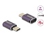 Delock USB Adapter 40 Gbps USB Type-C™ PD 3.1 240 W male to female port saver 8K 60 Hz metal