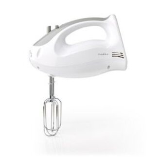 Nedis Handmixer | 200 W | 5-Snelheden | Turbo-functie | 2 Deeghaken / 2 Kloppers | Grijs / Wit