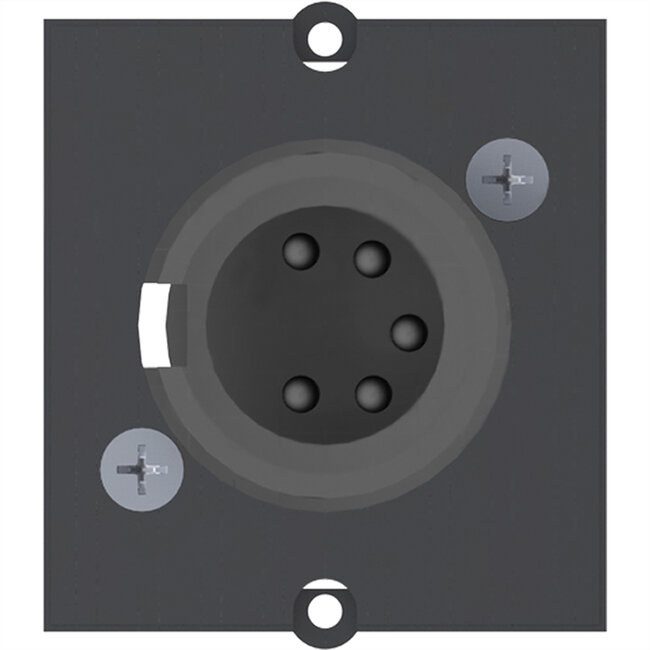 BACHMANN frame XLR 5-pins female aansluiting, Schroefaansluiting 5-polig