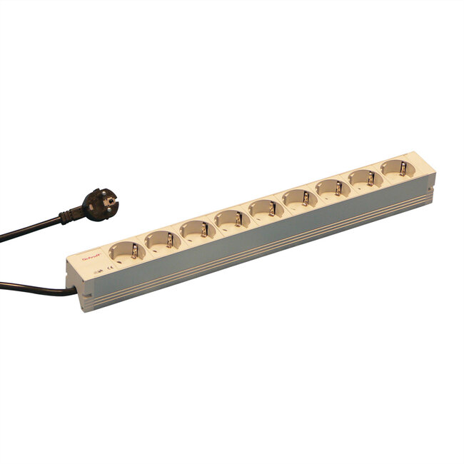 SCHROFF contactdoosstrook, SCHUKO, 9 contactdozen, 19".