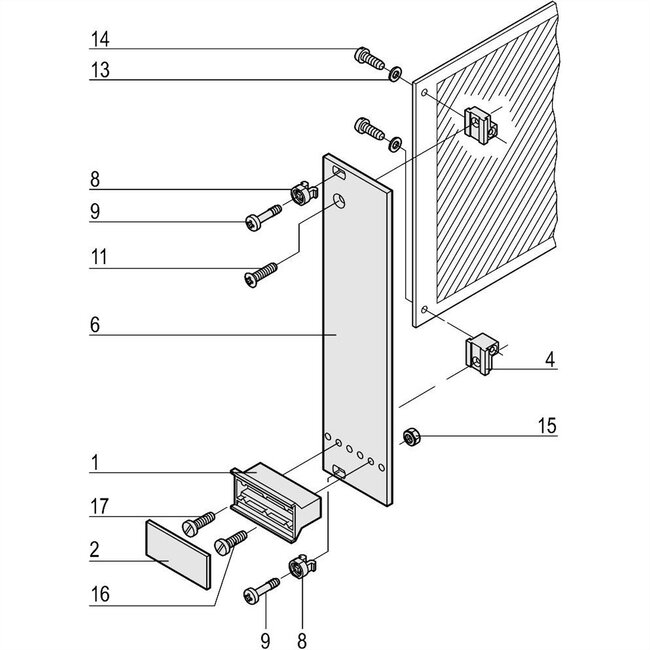 SCHROFF Insteekset met trapeziumvormige handgreep, niet afgeschermd, grijs, 3 HE, 8 HE
