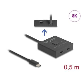 DeLOCK Delock USB 10 Gbps USB Type-C™ Switch 2 to 1 bidirectional 8K