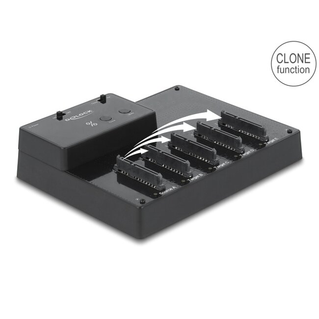 Delock USB 5 Gbps Docking and Clone Station for 5 x 2.5″ SATA HDD / SSD