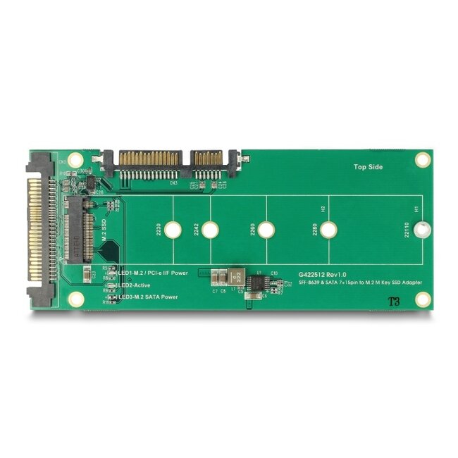 Delock Converter U.2 SFF-8639 NVMe / SATA 22 pin > 1 x M.2 Key M