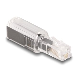 DeLOCK Delock Telephone Cable Anti-Twist Adapter RJ10 plug to RJ10 jack transparent / black