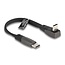 Delock USB 2.0 Flat Ribbon Cable USB Type-C™ male to USB Type-C™ male angled PD 3.0 60 W 14 cm black