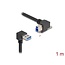Delock USB 5 Gbps Cable USB Type-A male 90° downwards angled to USB Type-B male with screw 90° right angled 1 m black