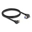 Delock USB 5 Gbps Cable USB Type-A male 90° downwards angled to USB Type-B male with screw 90° right angled 1 m black
