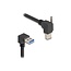 Delock USB 5 Gbps Cable USB Type-A male 90° downwards angled to USB Type-B male with screw 90° right angled 1 m black