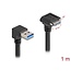 Delock USB 5 Gbps Cable USB Type-A male 90° downwards angled to USB Micro-B male with screw distance 18 mm 90° downwards angled 1 m black