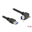Delock USB 5 Gbps Cable USB Type-A male straight to USB Type-B male with screw 90° right angled 1 m black