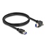 Delock USB 5 Gbps Cable USB Type-A male straight to USB Type-B male with screw 90° right angled 1 m black