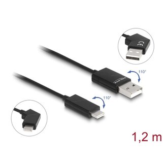 DeLOCK Delock USB 2.0 Cable Type-A male to USB Type-C™ male rotatable with Fast Charging 60 W 1.2 m