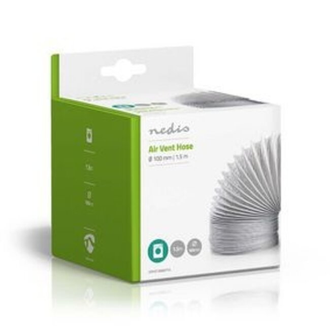 PVC Luchtafvoerslang | 100 mm | 1.50 m | Geschikt voor: Air Ventilation / Tumble Dryers | Wit