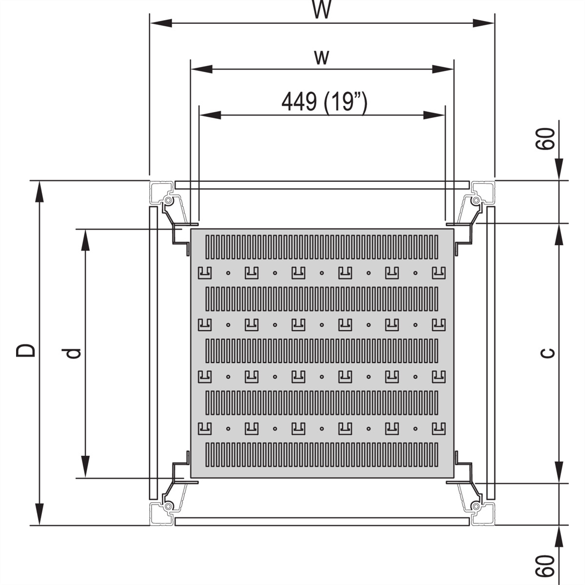 Schroff 22117842 Apparaatbodem 1 stuk(s)
