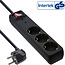 InLine® Power Strip 3 Port with protection 3x Type F German with switch black 1.5m