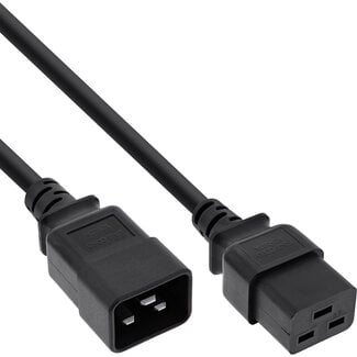 InLine® InLine® Power cable C19 to C20 3-pin IEC male to female black 1m