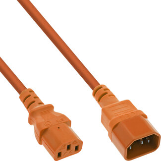 InLine® InLine® Power cable extension, C13 to C14, orange, 0.75m