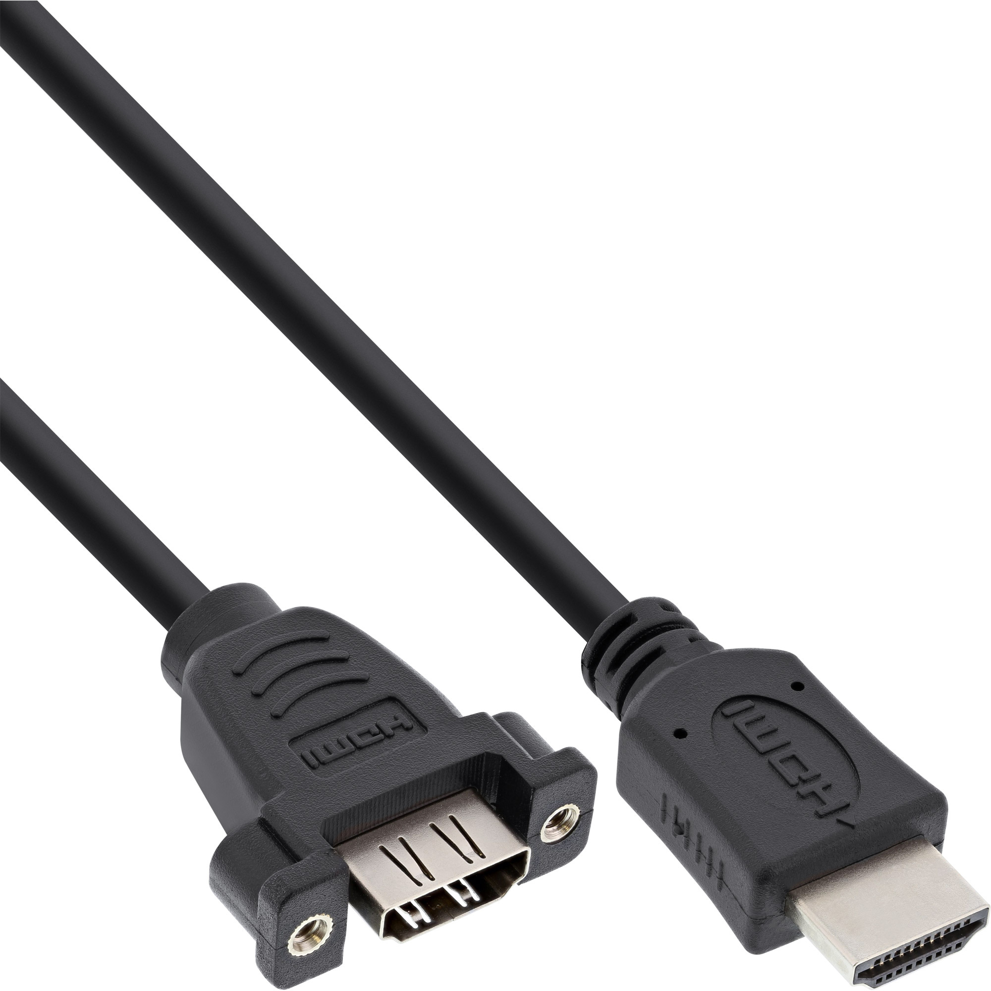 InLine 17500B. Snoerlengte: 0,6 m, Aansluiting 1: HDMI Type A (Standaard), Aansluiting 1 type: Mannelijk, Aansluiting 2: HDMI Type A (Standaard), Aansluiting 2 type: Vrouwelijk, Ma