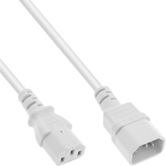 InLine® InLine® Power cable extension, C13 to C14, white, 0.75m