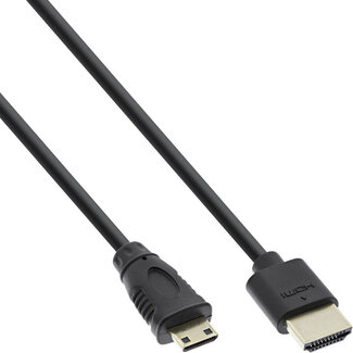 InLine® InLine® High Speed HDMI Cable with Ethernet Type A to C male super slim black / gold 1.5m