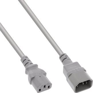 InLine® InLine® Power cable extension, C13 to C14, grey, 2m