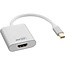 InLine® Mini DisplayPort HDMI Adaptor Aluminum with Audio, 4K/60Hz, white, 0.15m