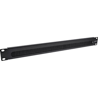 InLine® InLine® 19" cable entry plate with brush, 1U, RAL 9005 black