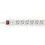 InLine® Power Strip 6 Port 6x Type F German with OC and child protection and switch white 1.5m