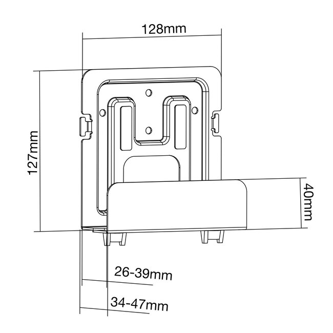 InLine® Holder for Media Streaming Box, 26-39mm