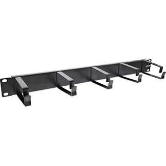 InLine® InLine® 19" Cable management panel, 5 large brackets, RAL9005, black