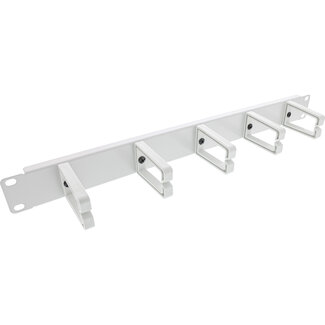 InLine® InLine® 19" cable management panel, 5 plastic brackets, RAL 7035, grey