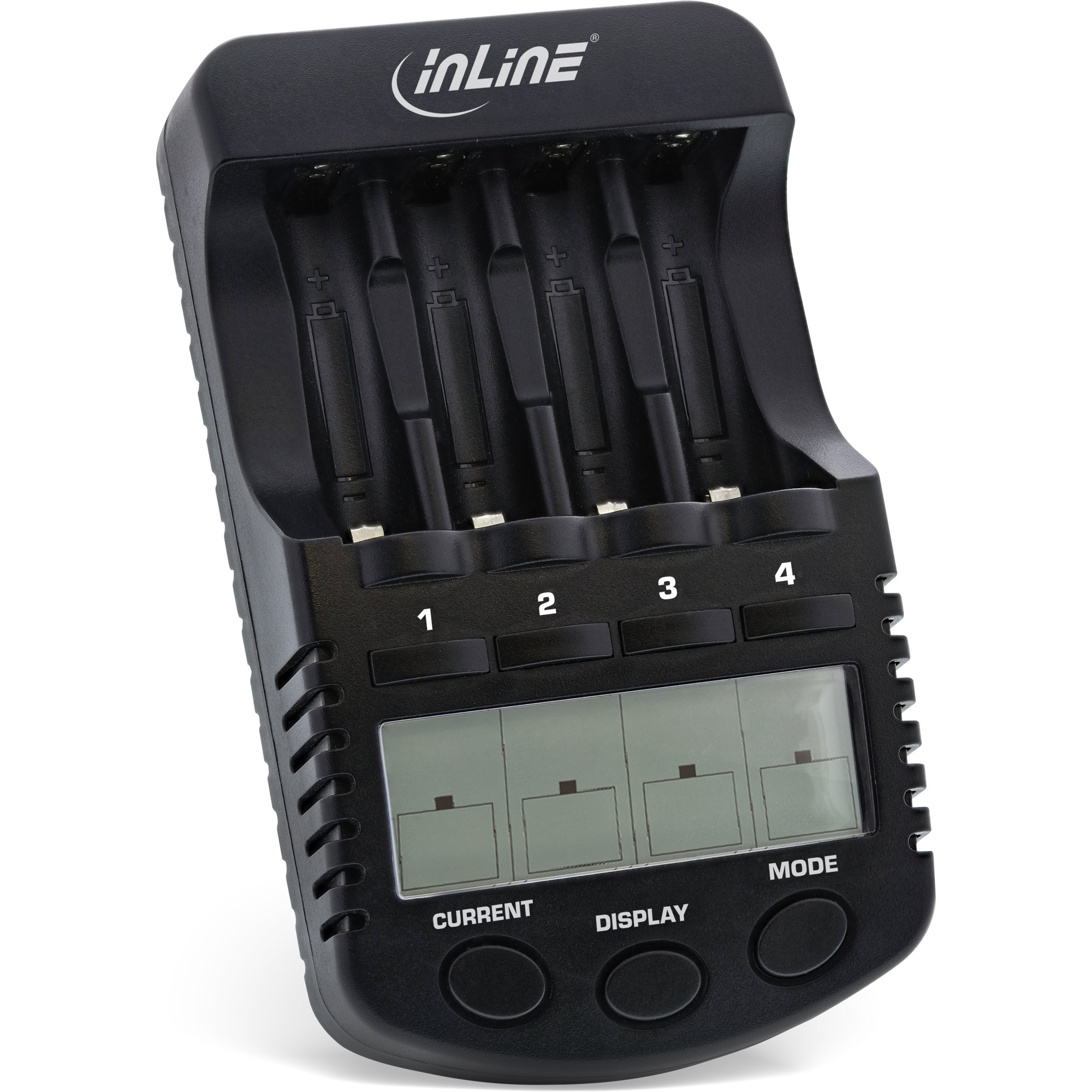 InLine 1287. Geschikt voor: Huishoudelijke batterij, Type stroombron: DC, Compatibele batterij technologiën: Nikkel-Cadmium (NiCd), Nikkel-Metaalhydride (NiMH). Kleur van het produ