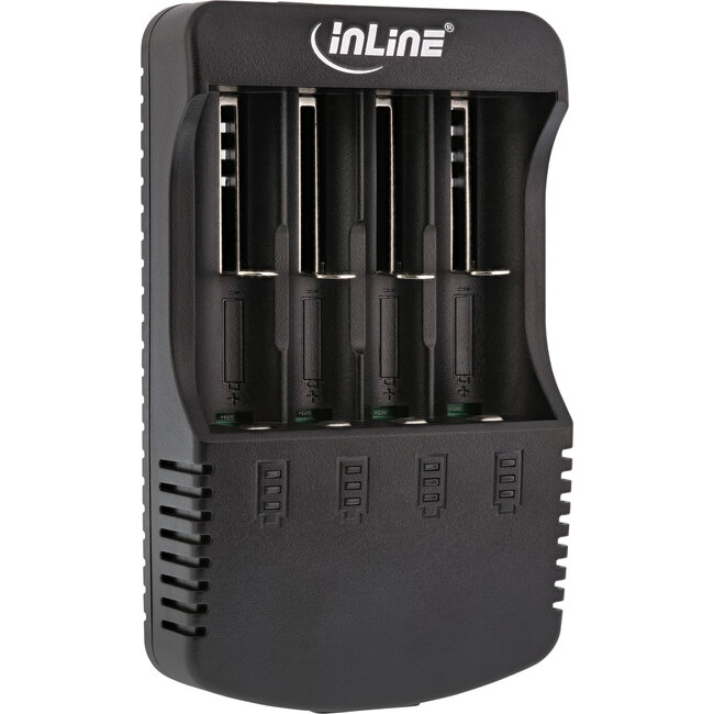 InLine® Charger for Lithium and NiCd+NiMH batteries, with Powerbank function