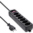 InLine® Power strip SWITZERLAND, 6-way, with switch, 1.5m, black