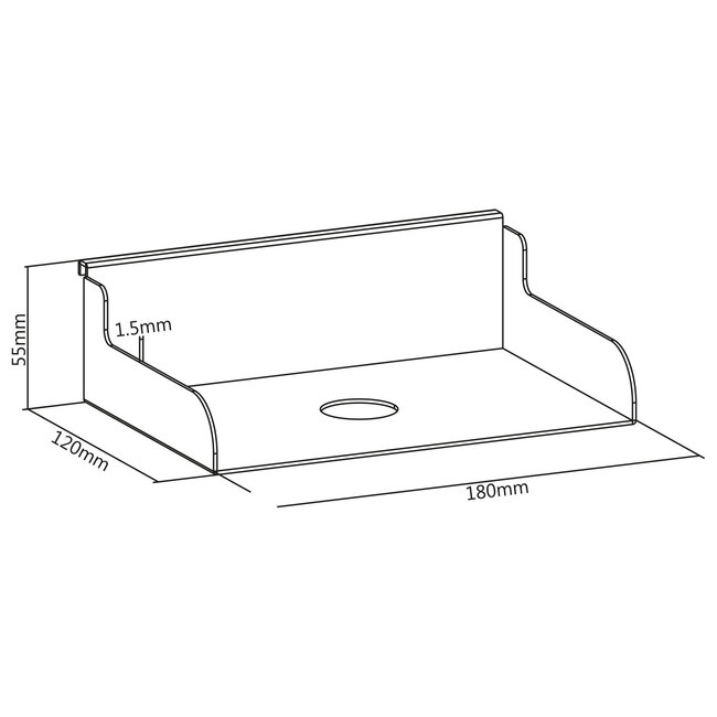 InLine® Slatwall Shelf small, white