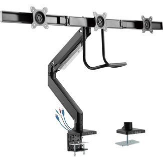 InLine® InLine® Desktop mount with lifter and USB 3.0, movable, for 3 Displays up to 27" max. 3x6kg