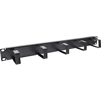 InLine® InLine® 19" Cable management panel, 5 small brackets, RAL9005, black